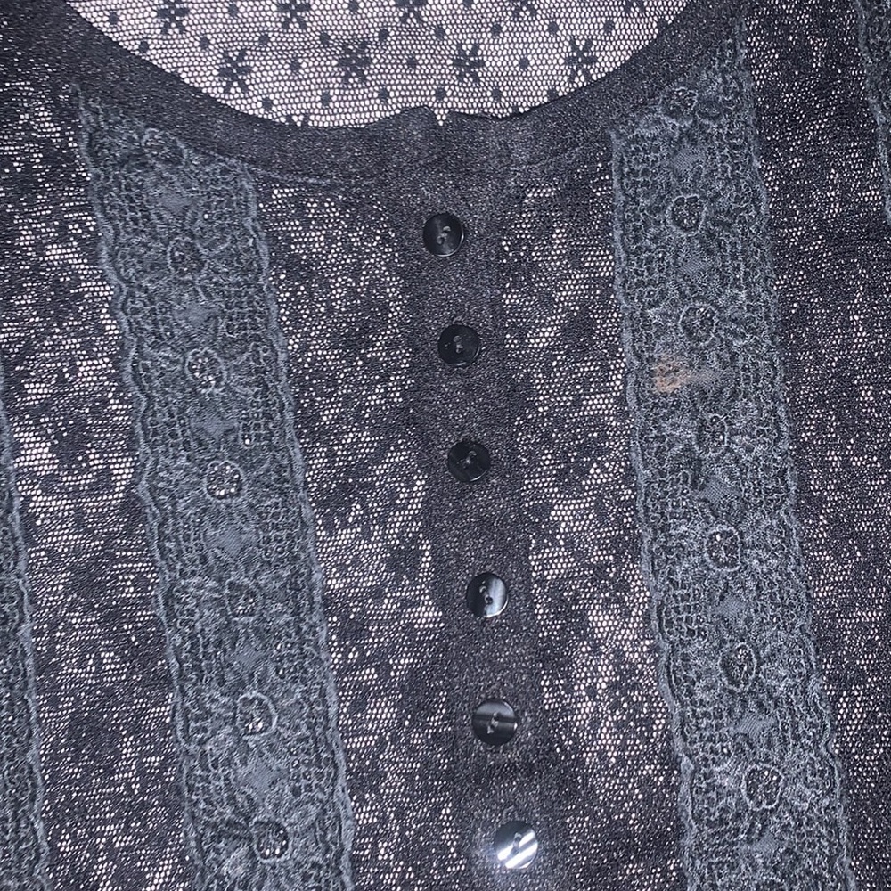 MARKDOWN SALE!! FREE PEOPLE Black Lace top Sz L. - Picture 4 of 12